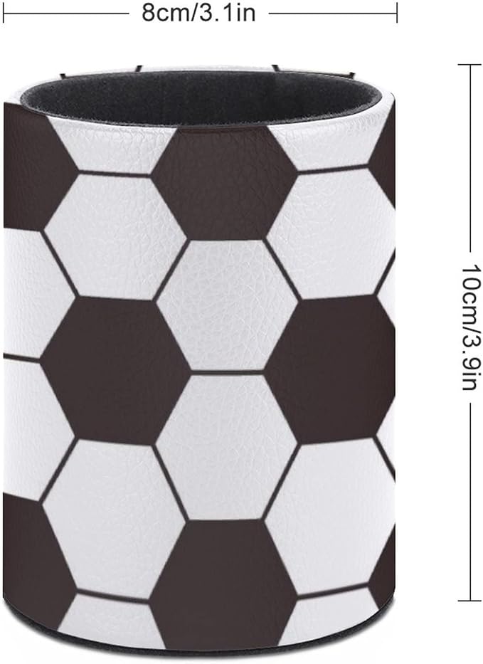 Soccer Ball Pen Holder Pencil Organizer Cute Pencil Cup Desk Decor Makeup Brush Holder Dice Cup PU Multifunctional Office Suppliesfor Home Classroom School
