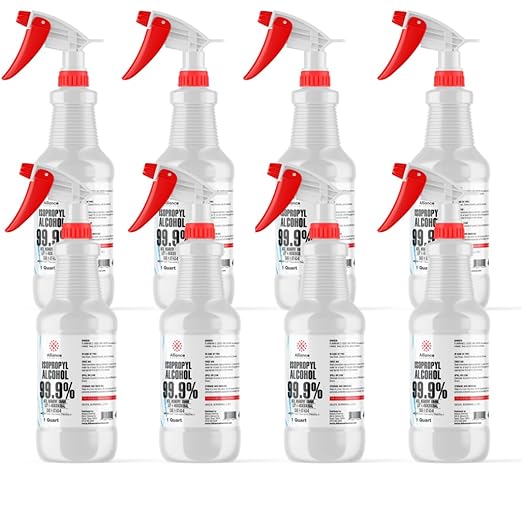 Isopropyl Alcohol 99.9% - ACS Reagent Grade - 8 Quarts w/Spray - Ultra High Purity Lab Grade Solvent - Rubbing Alcohol for Medical, Lab Equipment & Electronics - Made in The USA