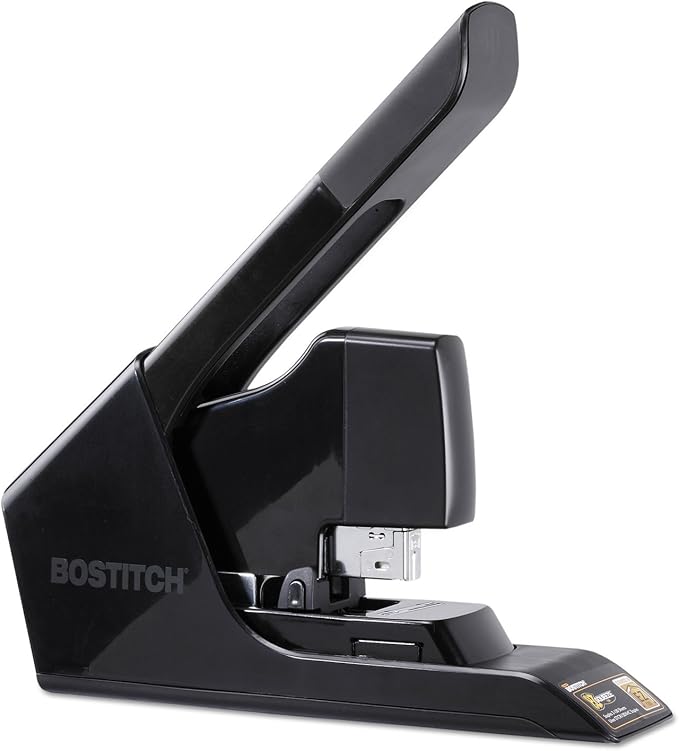 Bostitch EZ Squeeze 130 Sheet Flat Clinch Heavy Duty Stapler, Reduced Effort, Black (B8130)