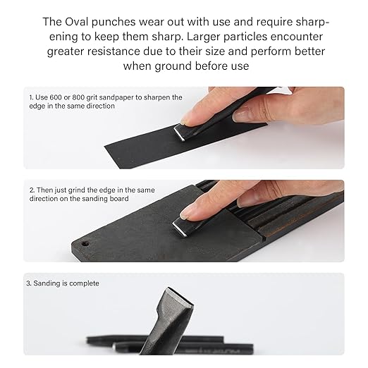 WUTA Oval Leather Hole Punch,Belt Hole Punch for Leather,Leather Punch Cutter Tool for Belt Watch Band,Leather DIYHole Punch Tool(4 * 10mm)