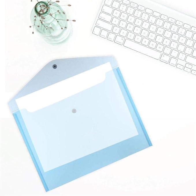 JAM PAPER Plastic Envelopes with Snap Closure - Legal Booklet - 9 3/4 x 14 1/2 - Assorted Colors - 6/Pack