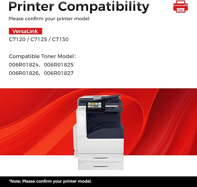 VersaLink C7120 C7125 C7130 High Capacity Toner Cartridge 4-Pack 006R01824 006R01825 006R01826 006R01827 Replacement Compatible for Xerox VersaLink C7120 C7125 C7130 Printer Black Cyan Magenta Yellow