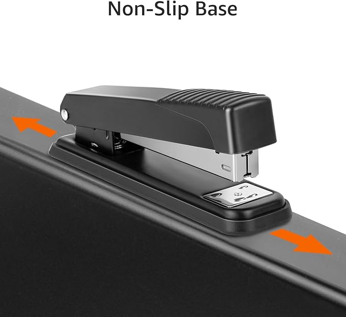 Amazon Basics Full-strip Metal Office Desktop Stapler, 20 Sheet Capacity, 3 Pack, Black