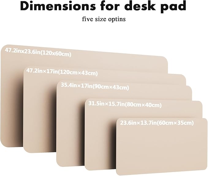 YSAGi Double-Sided Desk Pad, Leather Desk Mat, Eco Cork Desk Pad Protector, Large Mouse Pad for Desk, Waterproof Desk Blotter Pad, Desk Writing Pad for Office Work/Home (Beige/Cork,47.2" x 17")