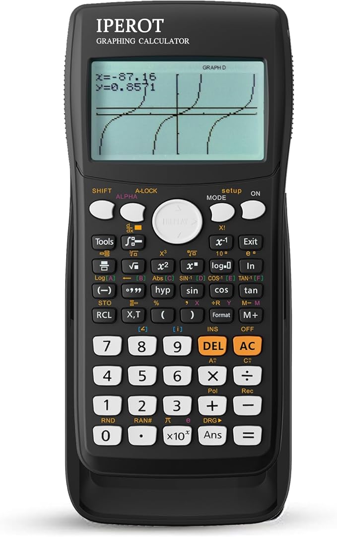 Scientific Calculators with Graphing Calculator, IPEROT Scientific Calculators 10 Modes/ 4 Graphing Functions, Desktop Math Calculator Ideal for School Supplies, Students, College, Teachers(Black)