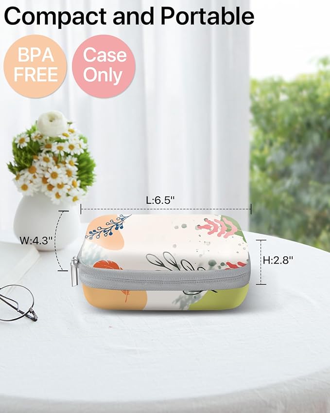 Label Maker Case for Label Maker Machine, EVA Travel Case with Designed Pattern, Compatible with D30, P21, E10, D110 Label Maker (Box Only), Morandi