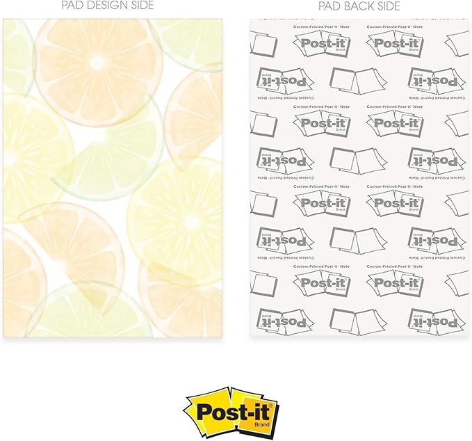 Gotcha Covered Notebooks Citrus Vibes Note Assortment / 4" x 6" Tropical Repositionable Sticky Notes/Set Of 5 Colorful Fruit Themed Pads/Made In The USA