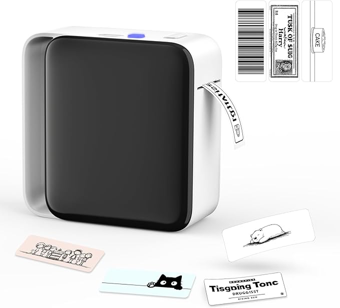 Y12 Bluetooth Label Maker Machine, Wireless Thermal Sticker Printer for Home, Kitchen, Office & Organization – Mini Portable Label Maker with Versatile Templates, White
