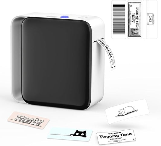 Y12 Bluetooth Label Maker Machine, Wireless Thermal Sticker Printer for Home, Kitchen, Office & Organization – Mini Portable Label Maker with Versatile Templates, White