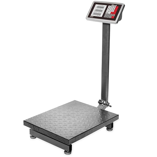 XtremepowerUS 600LB Weight Computing Postal Scale Digital Floor Large Platform Warehouse Shipping LB Price Calculator Foldable