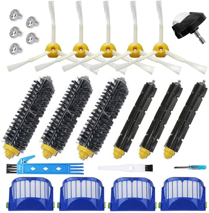 Theresa Hay Replacement Accessories Kit for iRobot Roomba 600 Series 694 692 690 680 670 671 675 660 665 655 651 650 614 Bristle and Flexible Beater Brush Filter Side Brush Parts