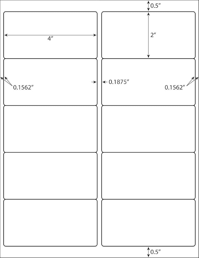 10 per Page Labels, Blank White Permanent Adhesive Shipping Address Labels for Laser/Ink Jet Printer, 2" x 4", 10-UP Labels (100 Sheet, 1000 Labels)