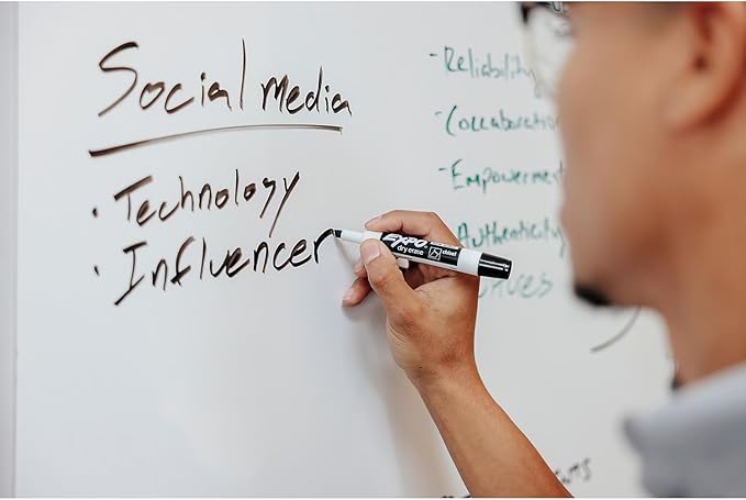 EXPO Dry Erase Markers, Low Odor Ink, Black, Chisel Tip, 12 Count - Easily Erases, Vibrant Ink, Ideal for Classroom, Back to School Supplies, Teachers, Office, Whiteboard & Home