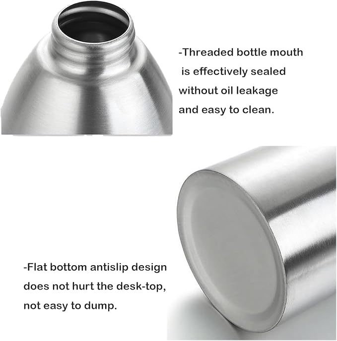 Stainless Steel Olive Oil Sprayer Bottle, 17 Oz/500ml Sauce Vinegar Sprayer Dispenser, Water Sprayer Bottle,Kitchenware Tools for Cooking, Frying, BBQ and Grilling