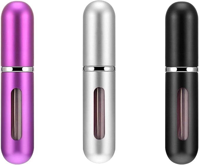 Portable Perfume Storage Bottle Refillable atomizer spray compact travel size up to 70 sprays easy refill fine mist TSA approved leak proof (Rose Red)