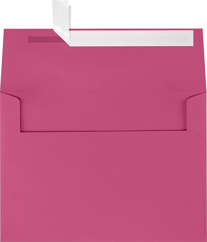 LUXPaper A7 Invitation Envelopes | Peel & Press | 5 1/4" x 7 1/4" | Magenta Pink | 80lb. Text | 500 Qty
