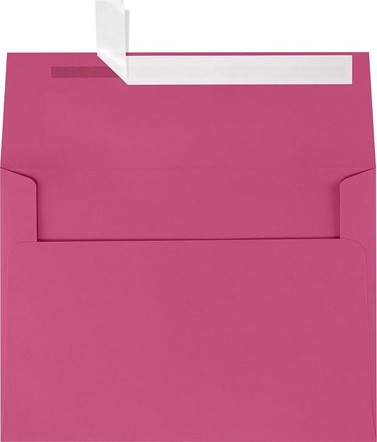 LUXPaper A7 Invitation Envelopes | Peel & Press | 5 1/4" x 7 1/4" | Magenta Pink | 80lb. Text | 500 Qty