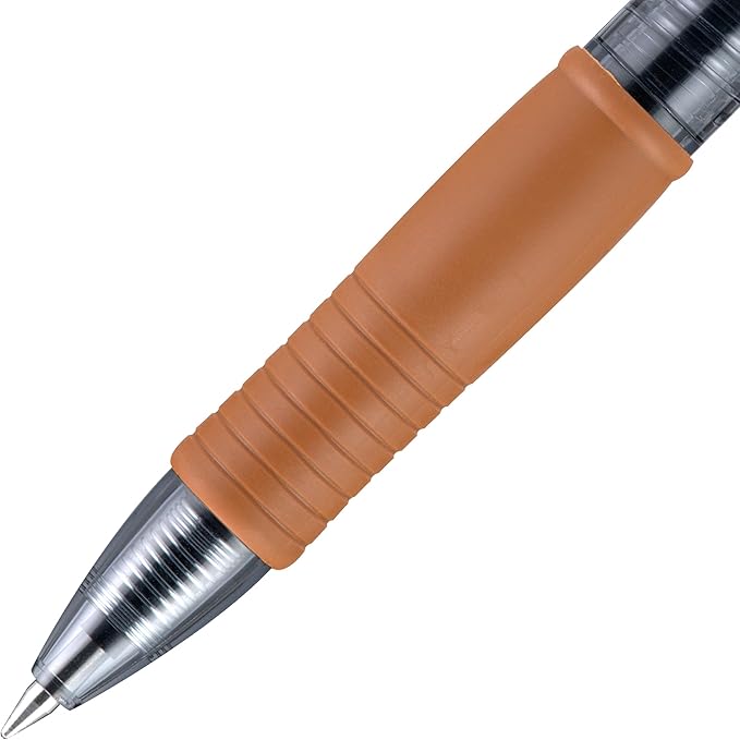 PILOT G2 Premium Refillable & Retractable Rolling Ball Gel Pens, 0.7mm Fine Point, Caramel Brown, 6-Pack