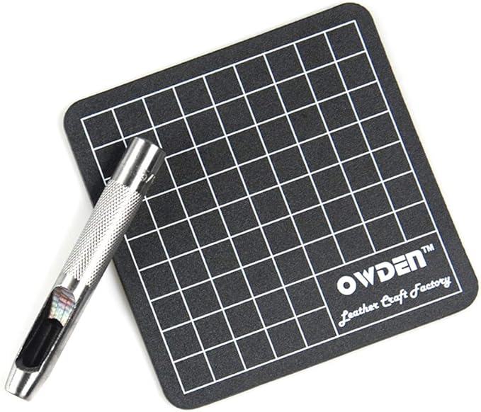 OWDEN 6 Pieces Hollow Hole Punch Set (1/8" - 5/16"),Leather Punch Tools, with A Free Cutting MAT