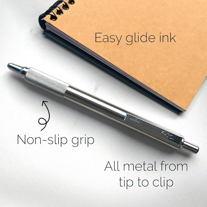 Zebra Pen Premium Writing Gift Set 3-Pack, Black Ink, Medium/Fine Point, Includes G-750 Gel Pen, F-701 Ballpoint Pen, and M-701 Mechanical Pencil, Metal Barrels, Refillable (10513)