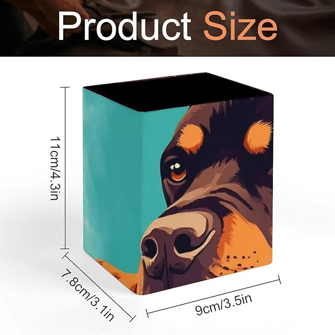Men's Fashion Pencil Pen Holder Cup, Waterproof Office Supplies, Waterproof Multifunctional Office Supplies Cute Rottweiler Puppy Farm Dog Lazy Animal