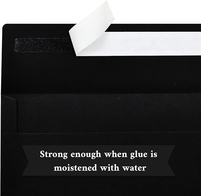 200 Pack #10 Business Envelopes, Black Standard Envelopes Self Seal, Letter Size Business Mailing Envelopes for Checks Letters Invoices Statements Birthday Graduation Wedding,4 1/8 x 9 1/2 Inch