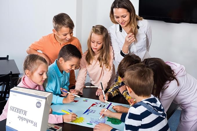 Madisi Washable Markers, Super Tips Markers, Assorted Colors, Classroom Bulk Pack, 288 Count