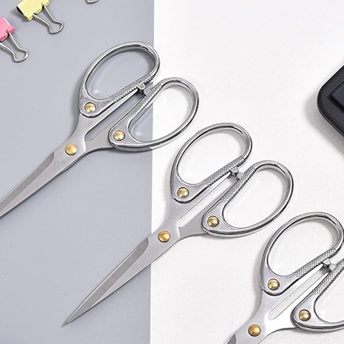 5" Small Sewing Scissors All Purpose Scissors Stainless Steel Tip Shears DIY Tools Office Scissor for Home Office School Sewing Fabric Handcraft Craft Art Work Needlework Daily Use Silver
