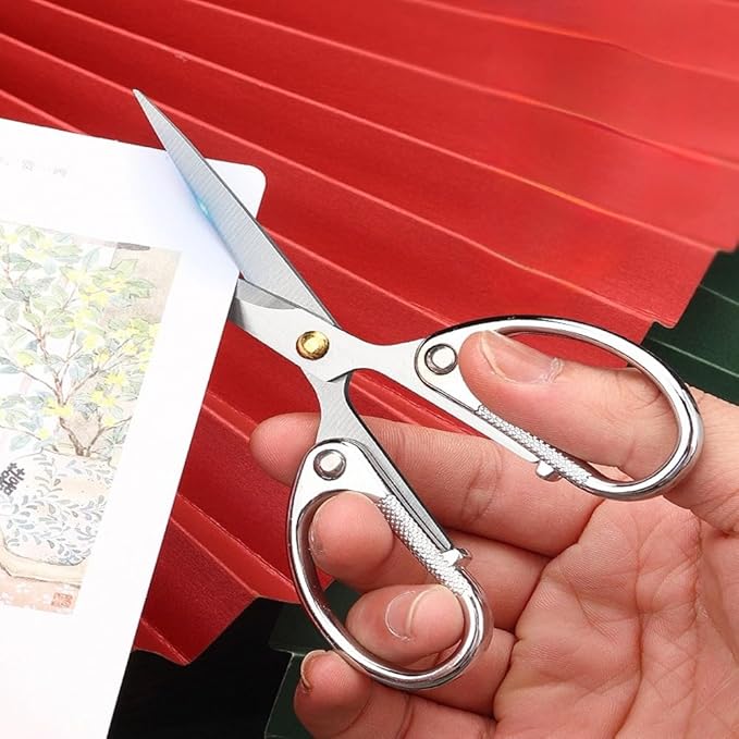 4.5" All Stainless Steel Embroidery Scissors for Sewing, Small Sharp Scissors Craft Shear for DIY Art Work Handicrafts Needlework Tool and Daily Use Silver