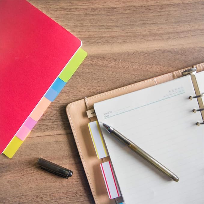 KICNIC Sticky Tabs 1 Inch, 480pcs Book Tabs, Colored Page Markers Self Adhesive, Repositionable Note Tabs for Documents, Books, Paper, Notebooks, Filing and Folders [24 Sets, 10 Colors]