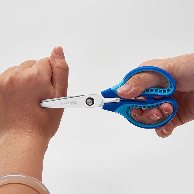 Kids Safety Scissors for Ages 4-6,6-8,8-11, 3-Pack 6'' Blunt Tip with Cover, Ambidextrous for Right & Left Hand, Soft Grip Handles,Premium Stainless Steel,Suit for School, Home, Craft Use