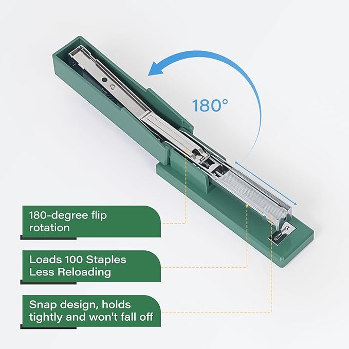 Desktop Stapler 2-Pack, Durable Office Stapler, 25 Sheet Capacity, Includes 1000 Staples for Home and Office Use (2, Green)