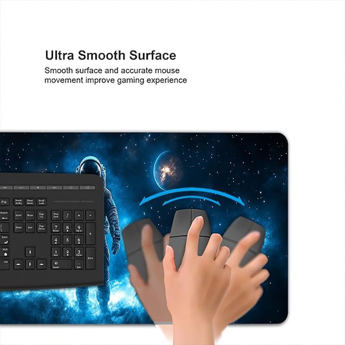 Space Astronaut Gaming Mouse Pad Desk Pad Planet Galaxy Mysterious Mousepad XL Large Gaming Mouse Pad Laptop Keyboard Mat Desk Pad Office Home Decor for Women Girl 31.5"x11.8"