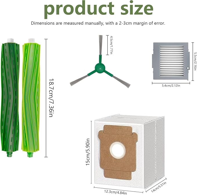 Replacement for iRobot Roomba Max 705 vac, Plus 504 Vac Robot Vacuum, 1 Main Brush, 6 Filters, 6 Side Brushes, 6 Dust Bags, Max 705 vac Accessoires Kit 20 Pcs