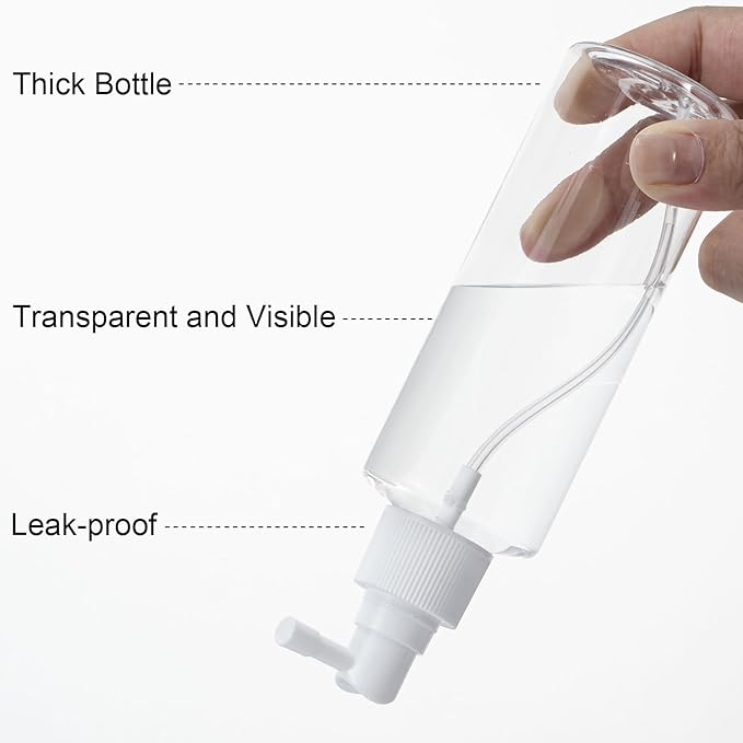 Yebeauty 5oz Portable Small Spray Bottles Plastic Empty Fine Mist with Long Mouth Transparent TSA Approved Travel Size Atomizer for Plants Perfumes Cleaning Mouthwash, 2 Pack Durable Fine Mist Bottle