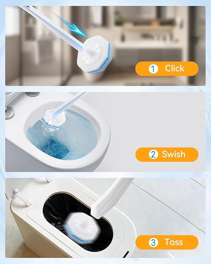 EcoSweep 50count Wand Refills, Disposable Toilet Brush Heads for Cloro x Toilet Wand