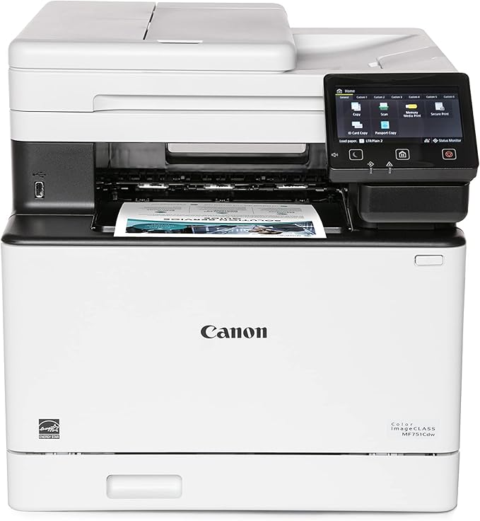 Canon imageCLASS MF751Cdw - Wireless Duplex Color Laser Printer, Multifunction with Copier, Scanner, Automatic Document Feeder, Mobile Ready, 3 Year Limited Warranty, 35 PPM, White