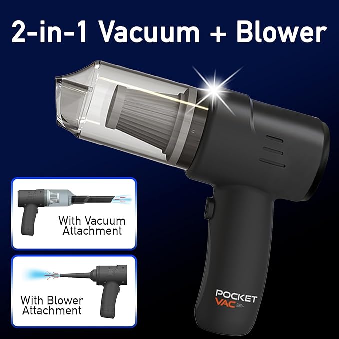 Pocket Vac Handheld Vacuum Compact Wireless Vacuum Cleaner, Lightweight Hand Held Vacuuming for Home Kitchen Car Corner Upholstery Pet Hair Dust Crumbs Cleaning