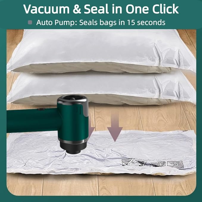 Portable Car Vacuum Cleaner, 2-in-1 Handheld Vacuum & Sealer, 10,000Pa Strong Suction Cordless Mini Vacuum for Car/Home/Keyboard/Pet Hair, Compact Rechargeable with Washable HEPA Filter (Green)