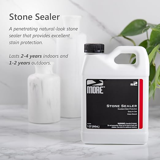 MORE Stone Sealer - Water Based Formula - Protection for Natural Stone and Tile Surfaces [Quart / 32 oz.]