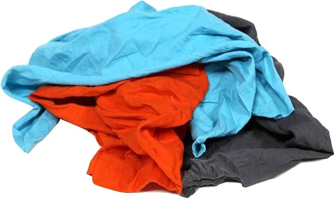 Premium Color Knit Cleaning Rags (25 lbs. Box) – Shop Rags Bulk for Workshops, Mechanics, Painters, and Home Use, Multipurpose Cotton T-Shirt Rags