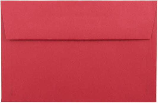 JAM PAPER A9 Colored Invitation Envelopes - 5 3/4 x 8 3/4 - Red Recycled - 100/Pack