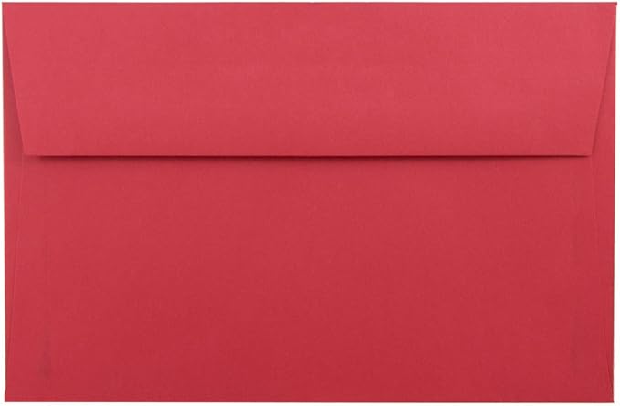 JAM PAPER A9 Colored Invitation Envelopes - 5 3/4 x 8 3/4 - Red Recycled - Bulk 1000/Carton