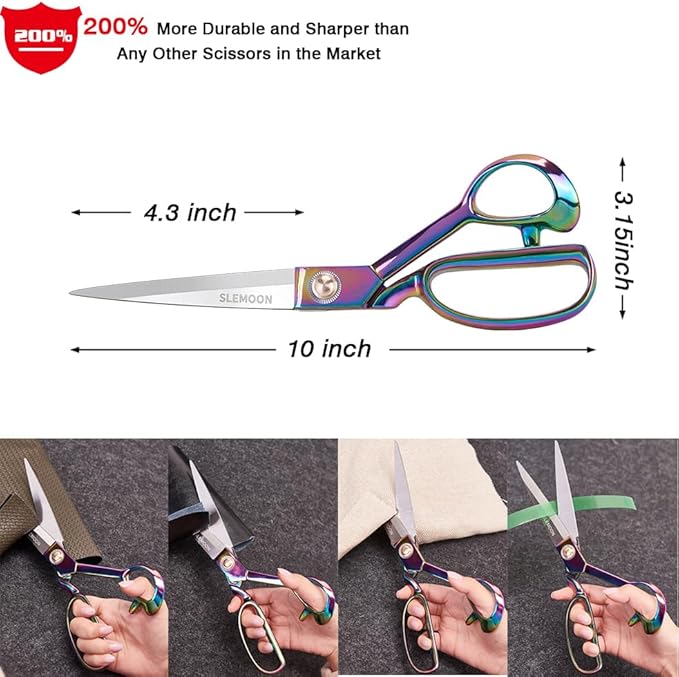 Fabric Scissors Professional 10" Sewing Scissors,Heavy Duty Shears for Fabric,Leather,Raw Materials,Dressingmaking,Upholstery Shears for Dressmakers Students Office Crafting
