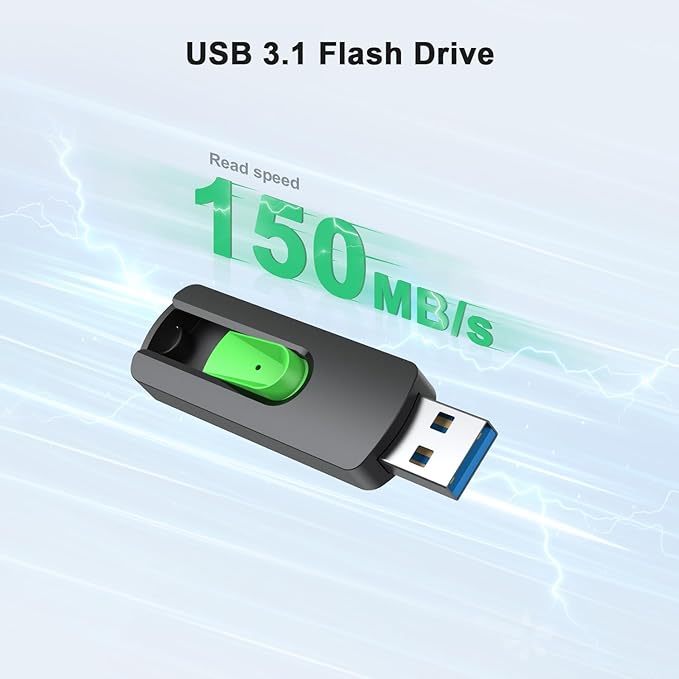 Aiibe 128GB USB Flash Drive USB Drive 128GB USB 3.1 Thumb Drive Memory Stick Zip Drive Backup Jump Drive 128G for PC Laptop