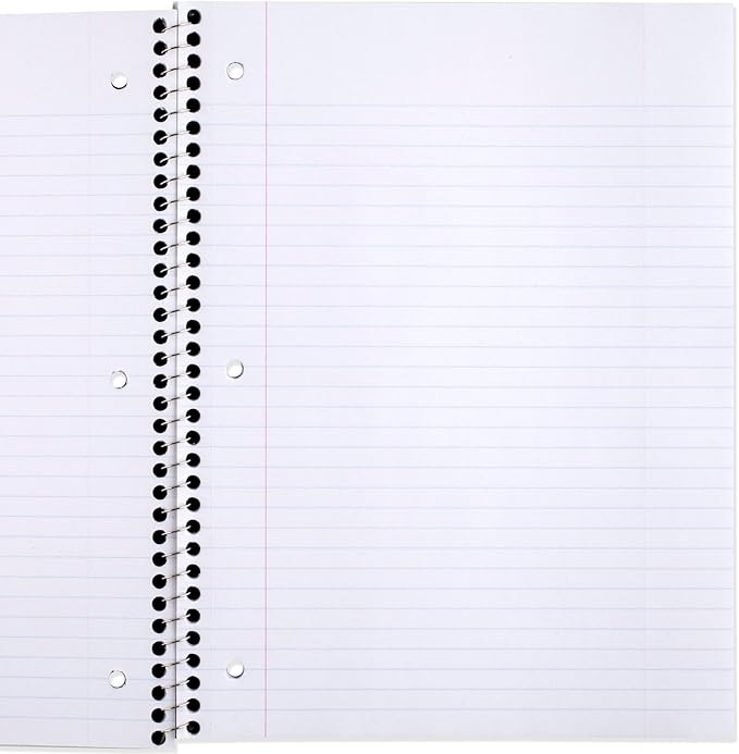 Mead Spiral Notebook, 6 Pack, 1 Subject, College Ruled Paper, 7-1/2" x 10-1/2", 70 Sheets per Notebook, Assorted Bright Colors (830050-ECM)