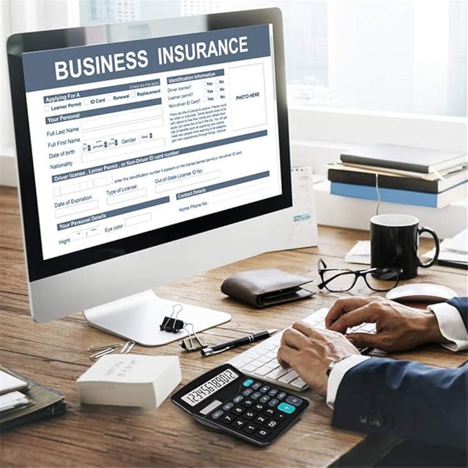 YOUHO Solar Battery Calculator, Dual Power Standard Function with Large LCD Display, Black (NO Battery) (KK-837B, 1PACK)