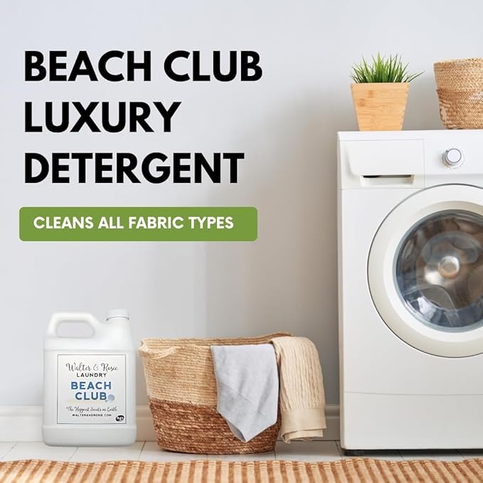 Walter & Rosie Beach Club Luxury Laundry Detergent - Park Inspired Scent with Green Notes & White Jasmine - Highly Fragrant Laundry Detergent - The Happiest Detergent on Earth - 64 Oz