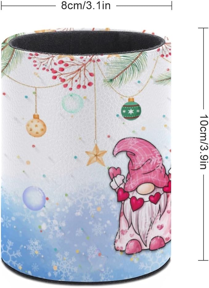 Gnomes Pen Holder Pencil Organizer Cute Pencil Cup Desk Decor Makeup Brush Holder PU Multifunctional Office Suppliesfor Home Classroom School