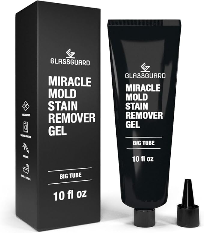 GlassGuard Miracle Stain Cleaner Gel for Hard Stains – Cleaning Gel for Grouts, Ceramic, Glass, Silicone, Caulk & More – Washing Machine Cleaner Front Loader (300 ml / 10 oz)